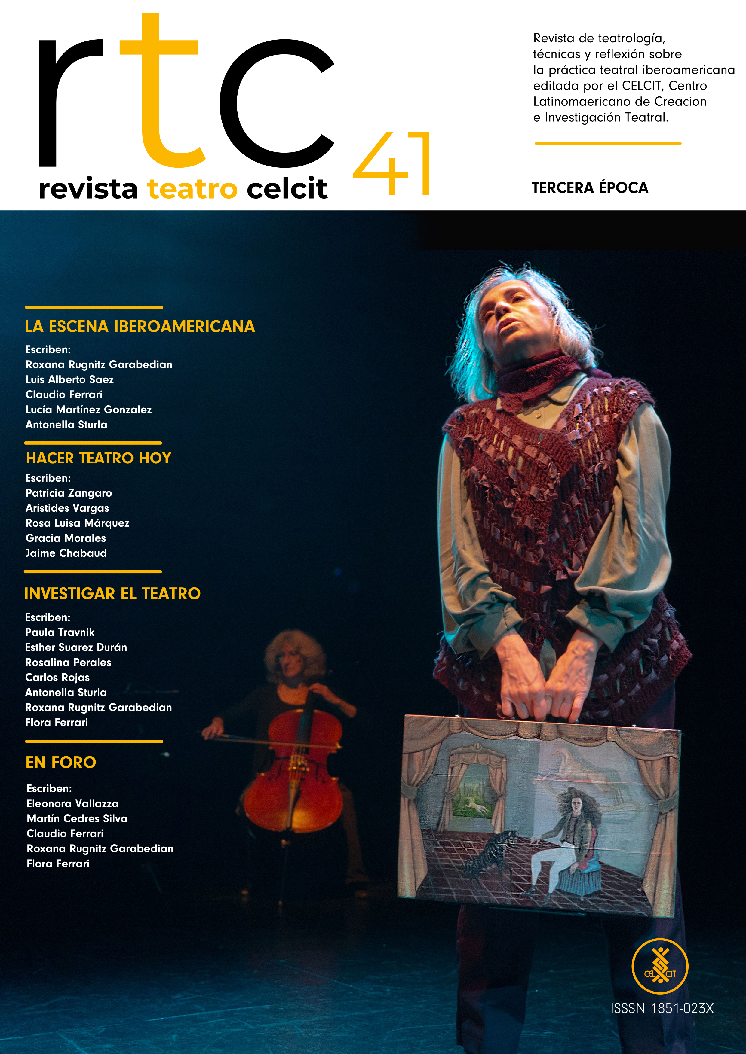 Tapa de la revista Teatro/CELCIT n.º 41